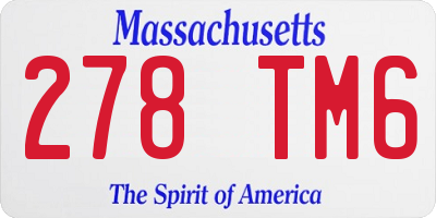 MA license plate 278TM6