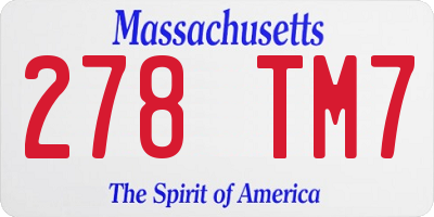 MA license plate 278TM7