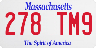MA license plate 278TM9