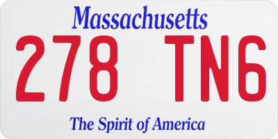 MA license plate 278TN6