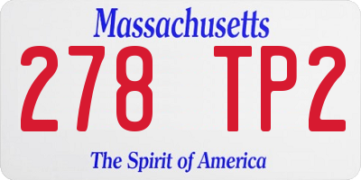 MA license plate 278TP2