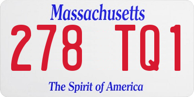 MA license plate 278TQ1