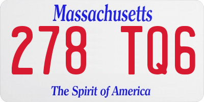 MA license plate 278TQ6