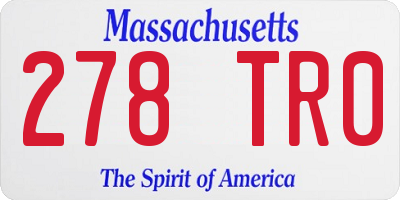 MA license plate 278TR0