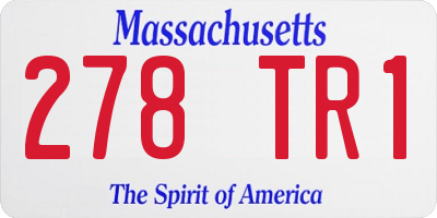 MA license plate 278TR1