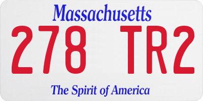 MA license plate 278TR2