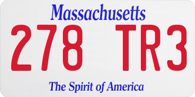 MA license plate 278TR3