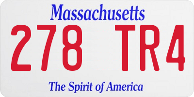 MA license plate 278TR4