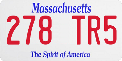 MA license plate 278TR5