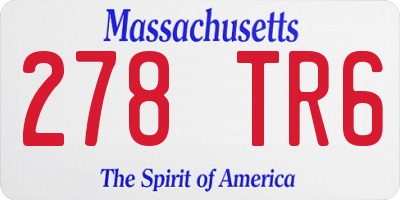 MA license plate 278TR6