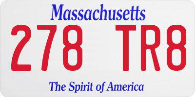 MA license plate 278TR8