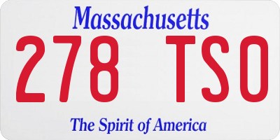 MA license plate 278TS0