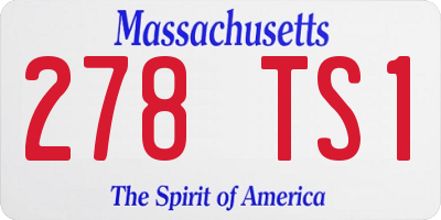 MA license plate 278TS1