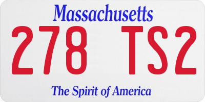 MA license plate 278TS2