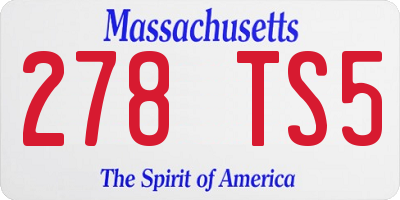 MA license plate 278TS5
