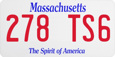 MA license plate 278TS6