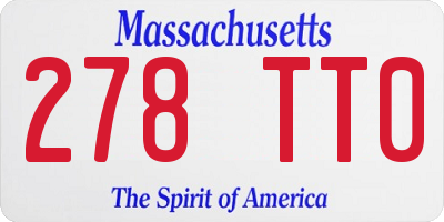 MA license plate 278TT0