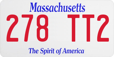 MA license plate 278TT2