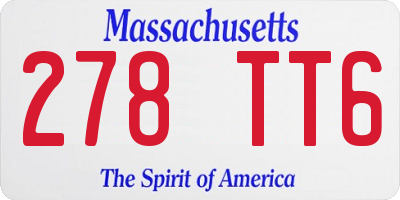 MA license plate 278TT6