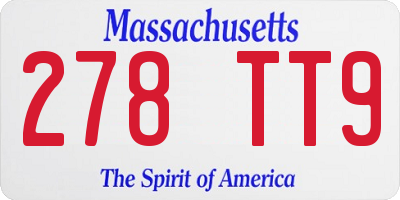 MA license plate 278TT9
