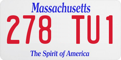 MA license plate 278TU1