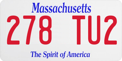 MA license plate 278TU2