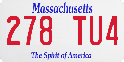 MA license plate 278TU4