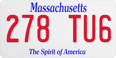 MA license plate 278TU6