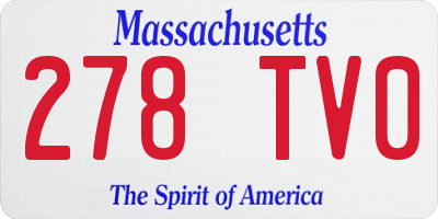 MA license plate 278TV0