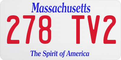 MA license plate 278TV2