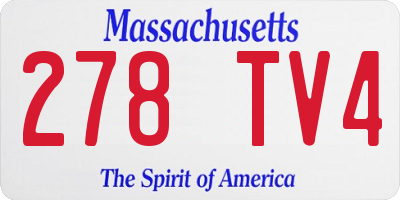 MA license plate 278TV4