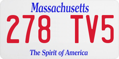MA license plate 278TV5