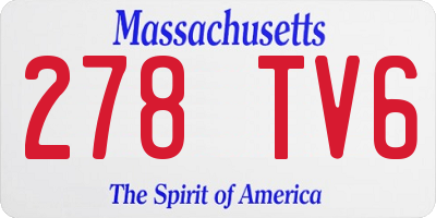 MA license plate 278TV6