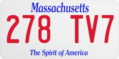 MA license plate 278TV7