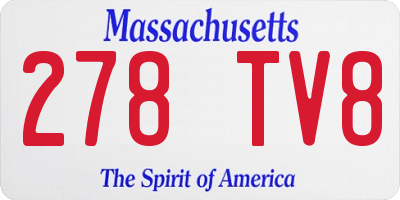 MA license plate 278TV8