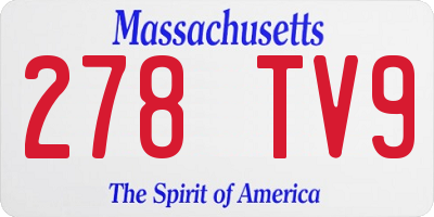 MA license plate 278TV9