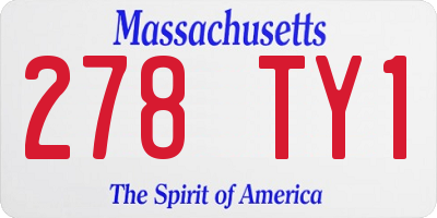 MA license plate 278TY1