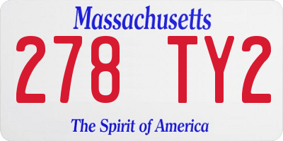 MA license plate 278TY2