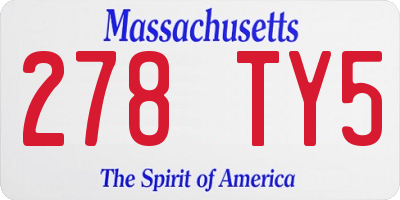 MA license plate 278TY5