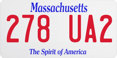 MA license plate 278UA2