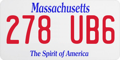 MA license plate 278UB6