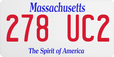 MA license plate 278UC2
