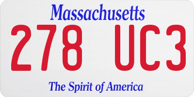 MA license plate 278UC3