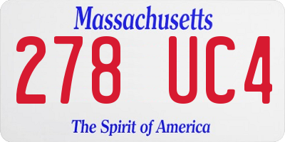 MA license plate 278UC4
