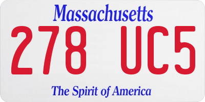 MA license plate 278UC5