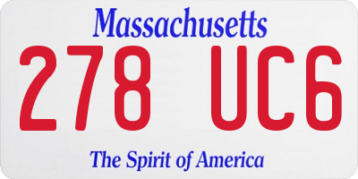 MA license plate 278UC6