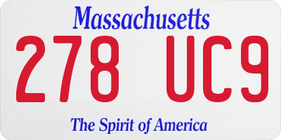 MA license plate 278UC9