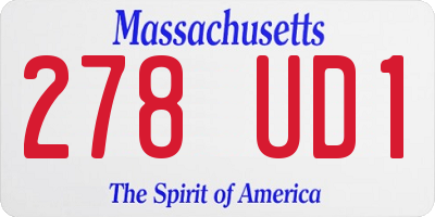 MA license plate 278UD1