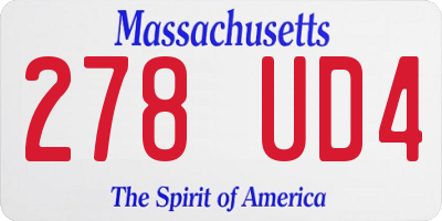 MA license plate 278UD4