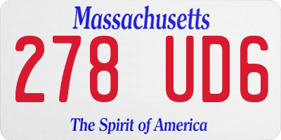 MA license plate 278UD6